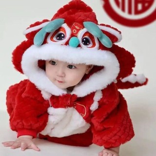 Bộ đồ liền thân ASDFGER, Quần áo trẻ em rồng dày ấm áp, Thêm áo liền quần sang trọng nhung mùa đông