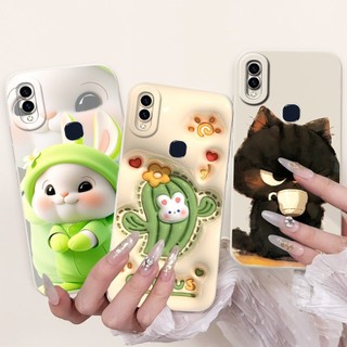 Vivo V11i V11 (Ấn Độ) Y97 Vỏ Điện Thoại Hoạt Hình Gấu Trúc Thỏ Dễ Thương Vivo 1806 Vỏ Silicon Mềm Bảo Vệ Ống Kính