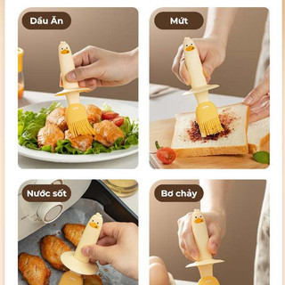 Chổi quét dầu ăn BUNA, cọ quét dầu ăn silicone, mứt, tẩm gia vị kèm theo lọ đựng dầu thủy tinh