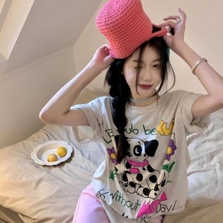 Áo Thun HIIXIIVI 100% cotton Tay Ngắn Cổ Tròn Thời Trang Mùa Hè Phong Cách Hàn Quốc Cho Nữ 2023