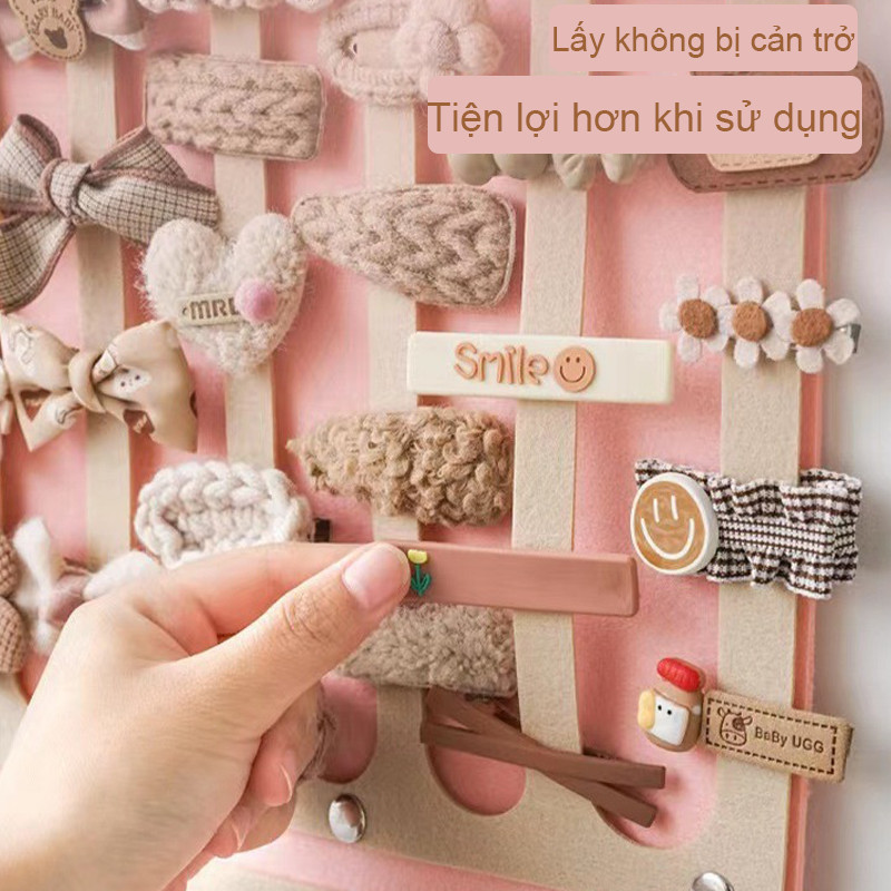 Giá treo sắp xếp kẹp tóc,Kẹp Tóc Gắn Tường,cài tóc , phụ kiện , mắt kín,Trang Trí Phòng Bé Gái
