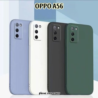 [Phong cách mới] Dành cho OPPO A56 Cover Cạnh thẳng Silicon Full Case Vỏ điện thoại màu trơn cổ điển