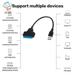 [DTA] Cáp SATA Sang USB 3.0 / Type-C / 2 Trong 1 USB3.0 Type-C Lên Đến 6 Gbps Cho ổ cứng SSD gắn ngoài 2,5 Inch SATA 3 22 Pin Adapter VN