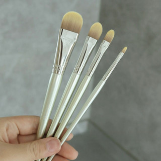 GUOXIAONIU  Bàn chải che khuyết điểm Bàn chải chi tiết đầu phẳng Bàn chải trang điểm hình tròn tối Che khuyết điểm