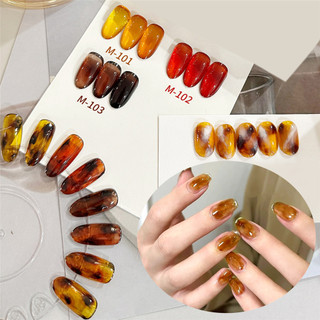 XEIJAYI Gel móng tay bán trong suốt hổ phách, caramel trà nâu, keo quang trị liệu nghệ thuật, dùng cho tiệm móng