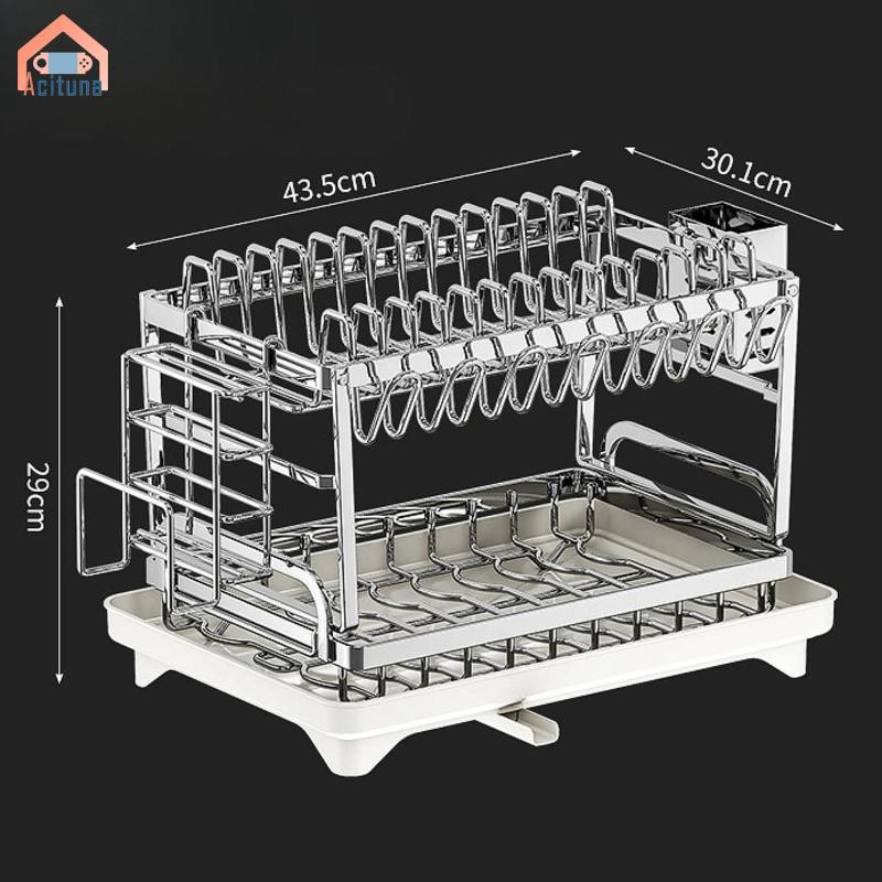 Giá phơi bát đĩa cho quầy bếp Giá để đồ ăn đa chức năng Tiết kiệm không gian chống gỉ Ổn định với tổ chức ván thoát nước