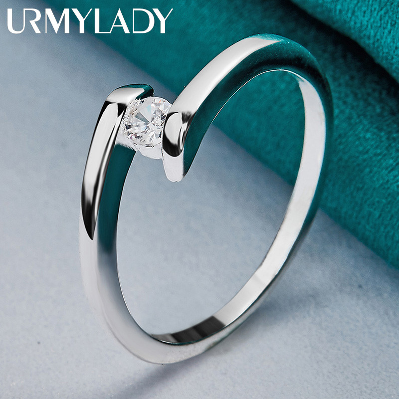 URMYLADY Bạc 925 Bánh Xe May Mắn Zircon 7-10 # Nhẫn Nữ Trang Sức Quyến Rũ Thời Trang
