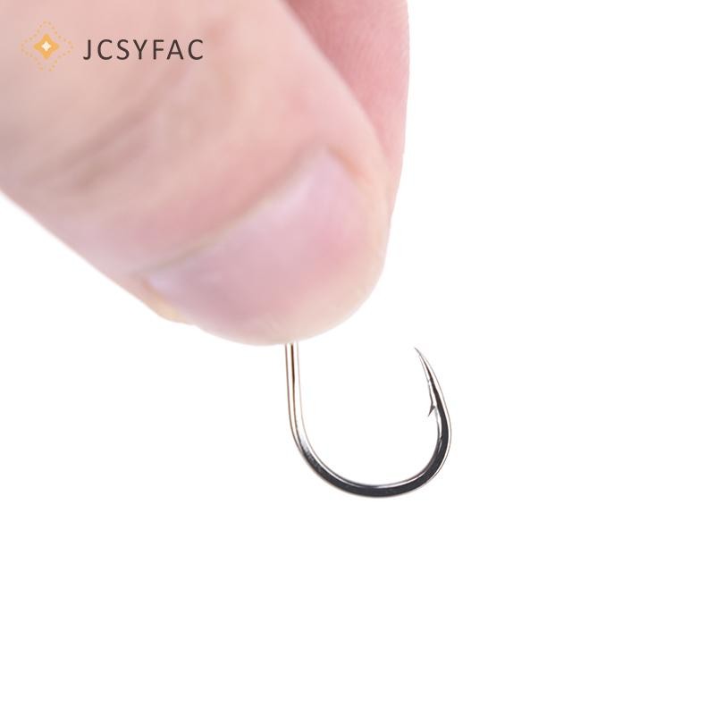 Jcsyfac 100 Cái / lốc Móc Câu Cá Thép Carbon Mồi Thép Gai Móc Câu Cá Thép Không Gỉ Mới