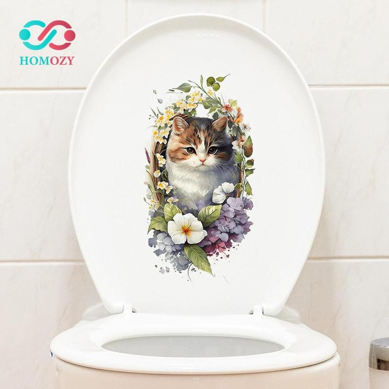 Miếng Dán Vệ Sinh Hình Mèo PVC Vỏ Ghế Vệ Sinh Decal Cho Phòng Ngủ WC ...