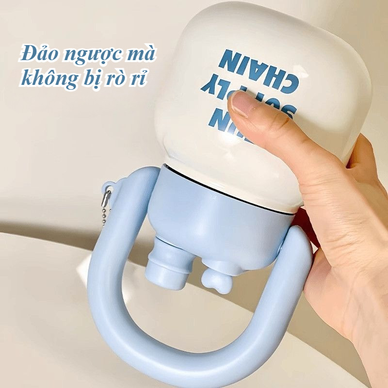 Bình nước dung tích lớn 800ml, Chai nước di động, chai nước nhựa, Thiết kế dễ thương