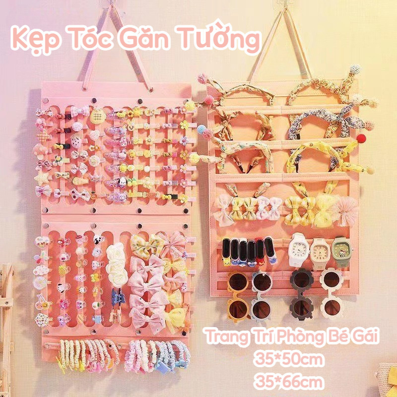 Giá treo sắp xếp kẹp tóc,Kẹp Tóc Gắn Tường,cài tóc , phụ kiện , mắt kín,Trang Trí Phòng Bé Gái