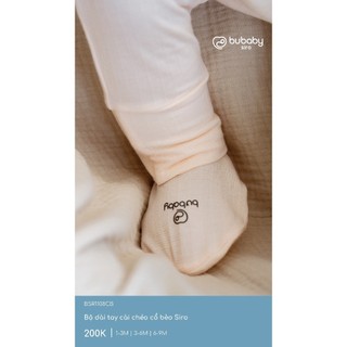Bubaby BSR1108CB Bộ dài tay cài chéo cổ bèo Siro  🔅 cho bé T6.0