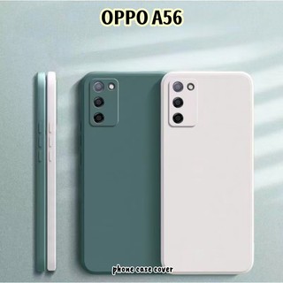[Phong cách mới] Dành cho OPPO A56 Cover Cạnh thẳng Silicon Full Case Vỏ điện thoại màu trơn cổ điển