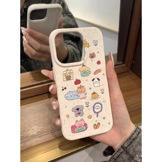 Puppy Snack Minh họa Dễ thương Động vật nhỏ vui nhộn Vỏ điện thoại Thích hợp cho iPhone15plus 14pro 13promax 12 11pro xsmax xr 16 15pro 14 13 12promax 11 7plus Vỏ chống sốc