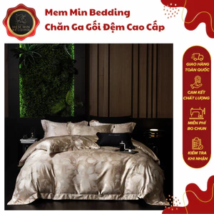 Bộ Chăn Ga Gối Gấm Dệt Cao Cấp Mềm Mại Dệt Nổi Hiện Đại Vẻ Đẹp Tinh Tế Hoàn Hảo - MemMinbedding Luxury