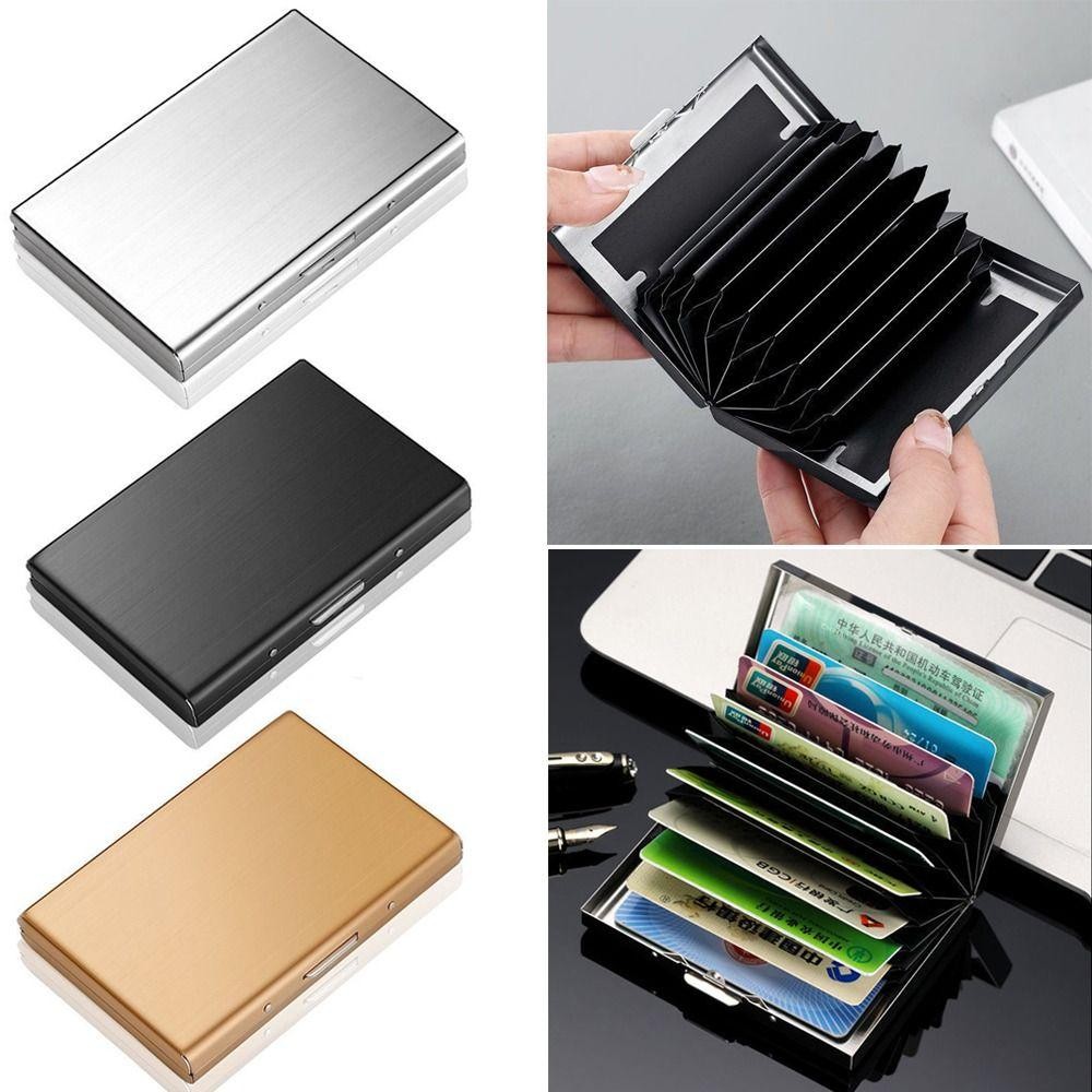 Chủ thẻ ID JVSUB, Hộp đựng thẻ tín dụng chống RFID mỏng, Thời trang 6 / 10 Khe cắm Ví ngắn không gỉ Du lịch