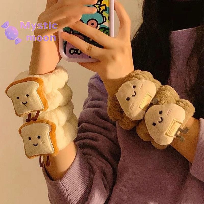 [Mystic] Dây đeo cổ tay Spa để rửa mặt Lông cừu Chăm sóc da Bánh mì nướng Dây buộc tóc Vòng đeo tay dành cho nữ Trang điểm bé gái [Mới]