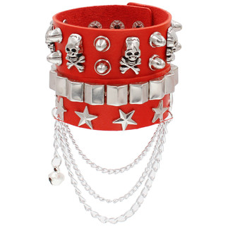 Thời Trang Nhiều Lớp Da Vòng Tay Rộng Độc Đáo Đinh Tán Độc Đoán Punk Đường Phố Vũ Vòng Tay Trang Sức