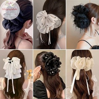Sthb Thanh Lịch Nơ Kẹp Tóc Nữ Tính Khí Lưới Thanh Lịch Kẹp Tóc Thời Trang Phụ Kiện Tóc Cô Gái Tạo Kiểu Kẹp Tóc Mũ Đội Đầu VN