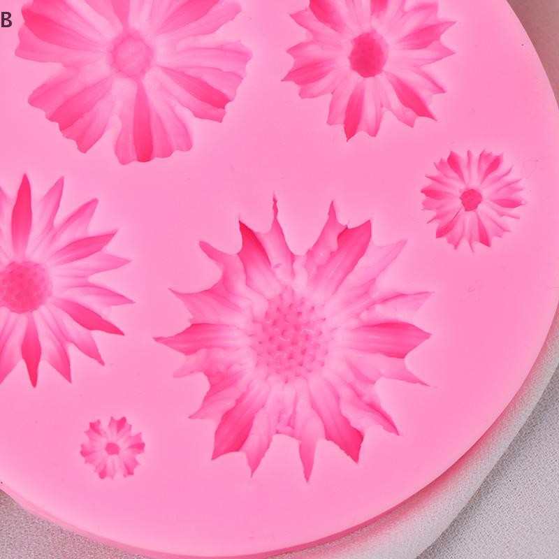 B & N 3D Cánh hoa hướng dương Cánh hoa bằng silicon dập nổi Công cụ trang trí bánh kẹo mềm.