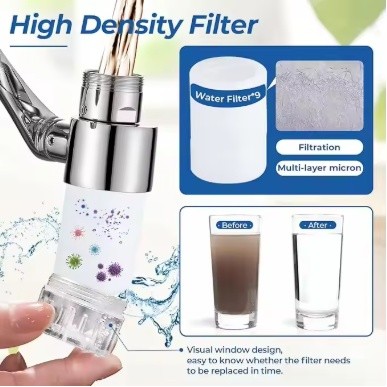 Đa năng 1080° Xoay Lọc Vòi Phun Chống Bắn Vòi Hộ Gia Đình Nhà Bếp Tập Chậu Rửa Vòi Bong Bóng Vòi Robot Cánh Tay