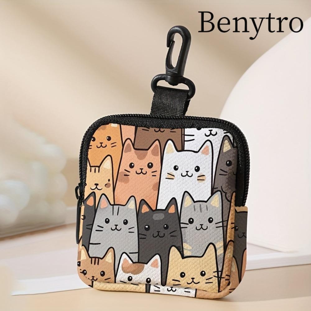 Ví đựng tiền xu BENYTRO, Ví bền in hình trái tim chuồn, Túi đựng tai nghe Mini nhẹ chống nước hợp thời trang Quà tặng bạn bè