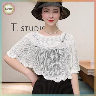 SAFENH Khăn choàng dệt kim rỗng, áo choàng smock chống nắng dành cho nữ, phù hợp mùa hè thanh lịch