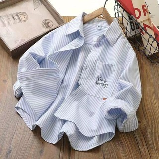 Bé Trai Áo Sơ Mi Dài Tay Bé Cotton Top Trẻ Em Ve Áo Trẻ Em Mặc Chữ Áo Sơ Mi