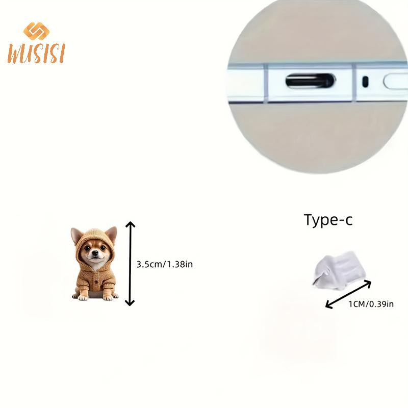 [WUSISI] Ổ cắm cổng sạc chống bụi điện thoại 2D dễ thương cho nút chặn chống bụi Type C Accessorie MỚI