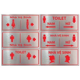 Chỉ dẫn nhà vệ sinh, biển chỉ dẫn WC, bảng toilet nam nữ, bảng hướng dẫn WC dán tường có keo