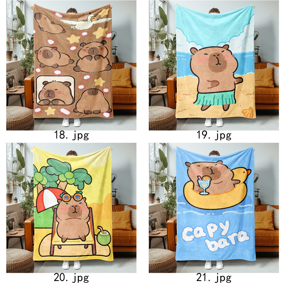 Chăn Flannel Capybara Chăn Flannel in một mặt Chăn
