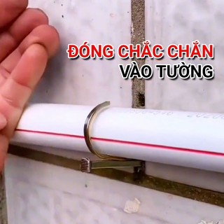 Gói 10 chiếc đinh ghim móc giữ ống nước bằng thép không gỉ độ cứng cao móc giữ ống nước, ống gen điện chắc chắn SUNND