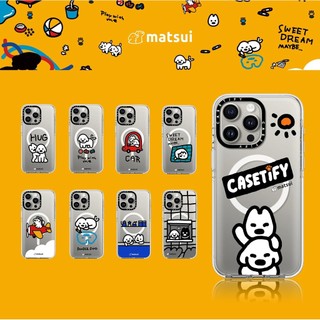 Casetify X Matsui Hút Từ Tính Trong Suốt Series Cứng Acrylic Lưng IPhone Ốp Lưng Tác Động Dành Cho Apple IPhone 13 14 15 16 Pro Max 16 PlusWith Box