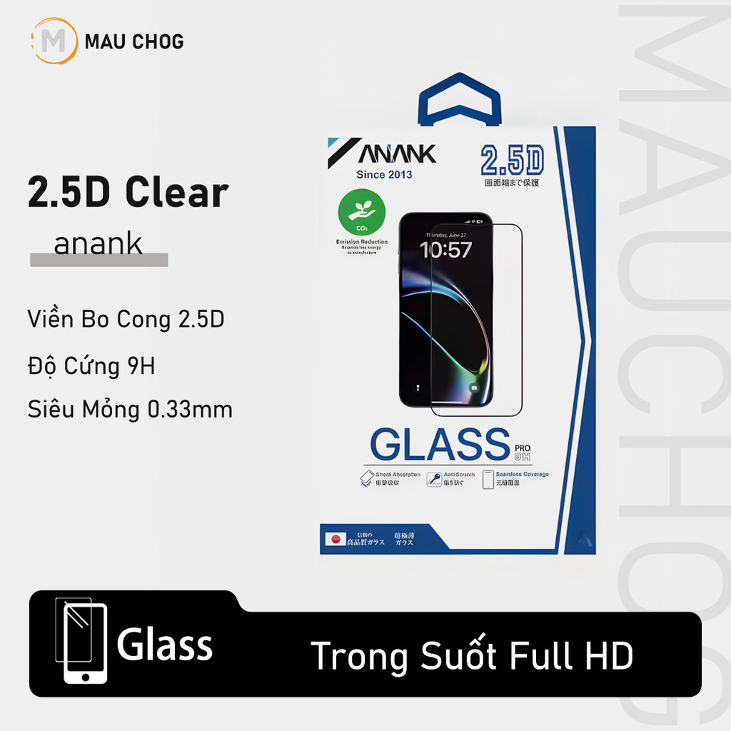 Kính Cường Lực Anank Trong Suốt Cao Cấp Siêu Mỏng Cho Điện Thoại iPhone 17 Pro Max 16 15 14 13