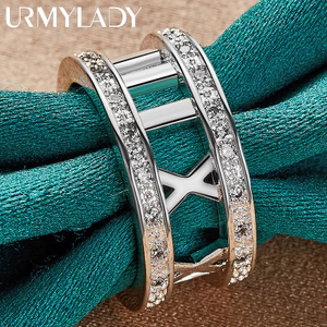 URMYLADY Bạc 925 Bánh Răng 7-10 # Nhẫn Nữ Cưới Thời Trang Quyến Rũ Trang Sức
