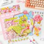 Enwei 3 Cái [Dòng Thay Đổi Theo Mùa] Nhãn Dán Tạp Chí Lớn 3D Dễ Thương Nhãn Dán Chống Thấm Nước Giấy Thêu Sò Chất Liệu Sổ Lưu Niệm Bộ