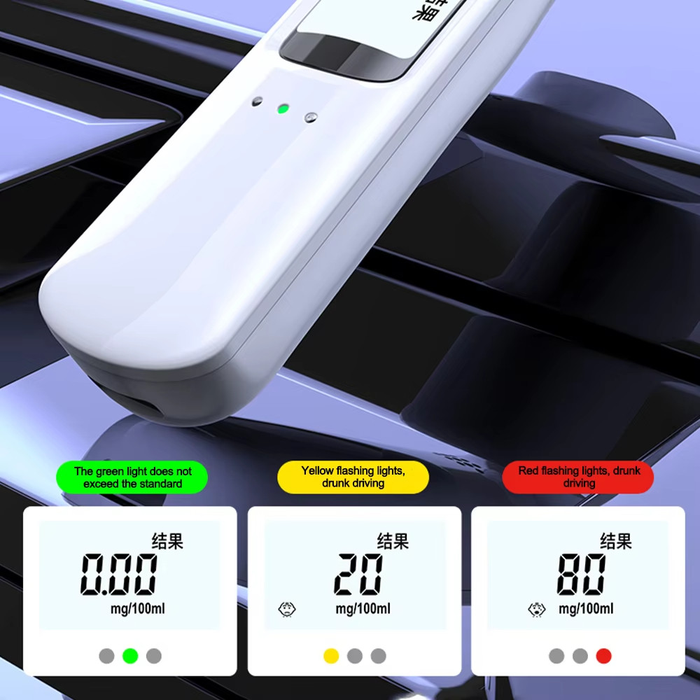 2 chiếc Máy kiểm tra cồn không tiếp xúc di động với màn hình LED Máy đo cồn Máy kiểm tra cồn Độ chính xác Công cụ chẩn đoán Breathalyzer