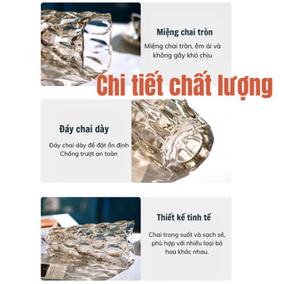 Bình Hoa Pha Lê Bohemia IKEA MAMA Cao Cấp, Thủy Tinh Thủ Công, Tinh Tế, Sang Trọng, Cao 24cm