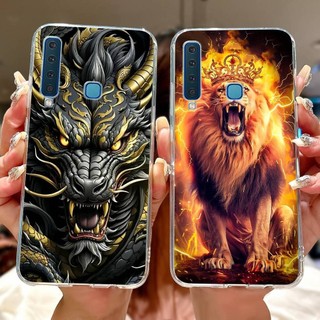 Ốp Điện Thoại Silicon Mềm Cho Samsung Galaxy A9 2018 SM-A920F Ốp Lưng Phong Cách Thoáng Mát Họa Tiết Rồng Hổ SamsungA9 2018