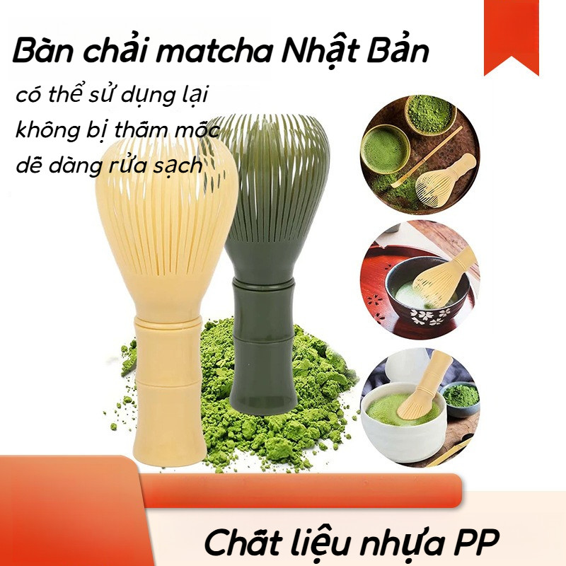 Chổi Đánh Matcha, Chổi Chasen Đánh Matcha Chất Liệu Nhưa Cao Cấp, bộ dụng cụ pha trà matcha