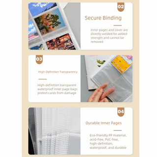 HOBBYIN PP Collect Book, Album ảnh trong suốt 3 inch nhiều túi, Bộ sưu tập thẻ DIY mờ INS di động Quà tặng sách