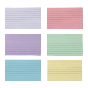 MOON 50 Tờ Notecards 3x5Inch Thẻ Chỉ Số Nhiều Màu Sắc Lót Rộng Thẻ Học Thẻ Ghi Chú Thẻ Từ Vựng Quy Tắc Cho Văn Phòng Sch