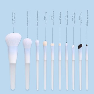 Fantasy Blue 10 Cái / bộ Bộ Cọ Trang Điểm Phấn Mắt Phấn Má Hồng Bàn Chải Halo Dye Brush Bàn Chải Sửa Chữa Mặt Người Mới Bắt Đầu Bộ Trang Điểm Bàn Chải Trang Điểm