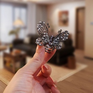MAUROPOLI Kẹp bướm kim cương giả phong cách Pháp, phụ kiện tóc sang trọng và tinh tế