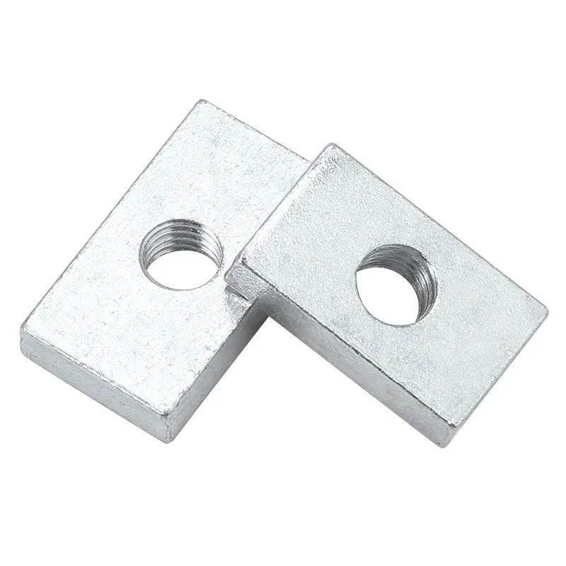 2 ~ 50 chiếc Đai ốc vuông M3 M4 M5 M6 M8 Thép Carbon mạ kẽm mỏng hình chữ nhật Nuts Khối trượt cho phụ kiện hồ sơ nhôm