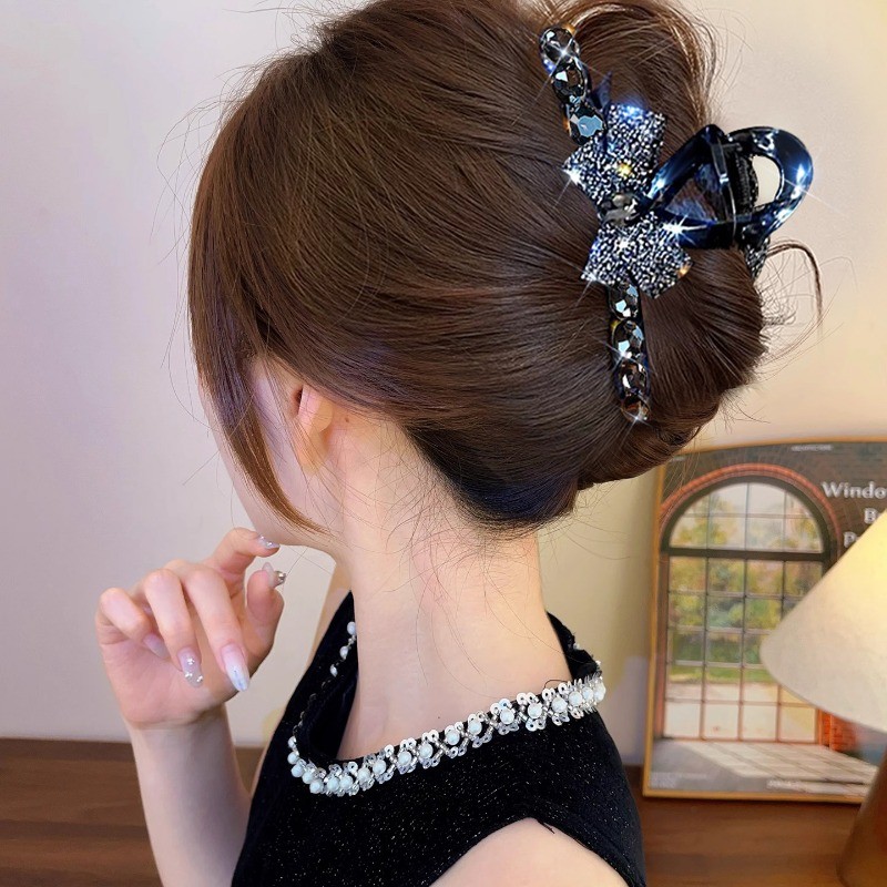 Kẹp Tóc Nơ Đen Thời Trang Cua Móng Vuốt Tóc