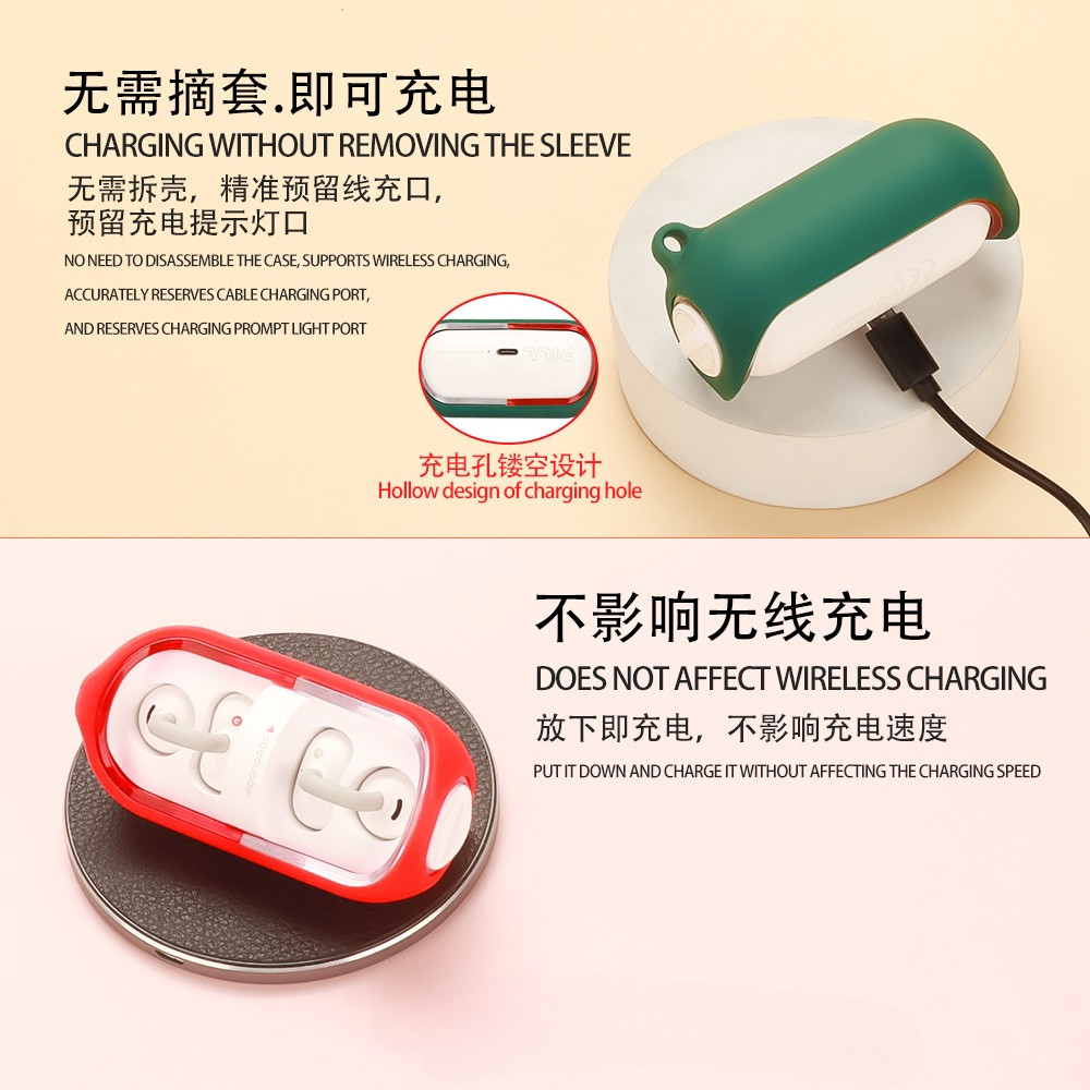 Cho MOONDROP PILL Ốp Lưng Silicon Bảo Vệ Tai Nghe Chống Sốc Chống Rơi Tai Nghe Vỏ Bảo Vệ Vỏ Mềm Tay Có Móc