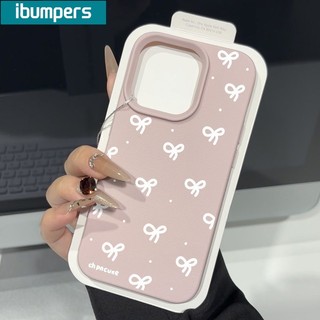 ibumpers Ốp Lưng IPhone Hàn Quốc Nơ Đơn Giản Cho IPhone 16 15 14 12 13 11 Pro Max IP 7 8 Plus X XS XR Ốp Điện Thoại Mỏng Silicon Mềm Da Họa Tiết