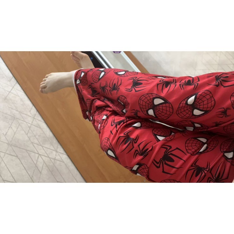 Hello Kitty Người Nhện Rời Pyjama Quần Mùa Hè Mỏng Phần Nam Nữ Hoạt Hình Giải Trí Quần Nhà [BL]