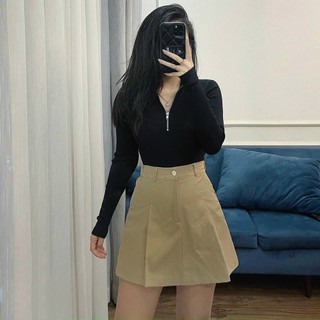 [Combo 2 quần] Quần Váy Nữ Xếp Ly Lưng Thun Co Dãn Có Quần Bên Trong Có Bigsize Cạp Cao, Quần Short Đùi Nữ đẹp vải kaki